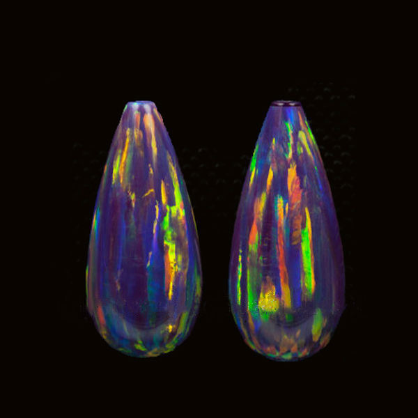 2GC03121A Forever Star NGTC Certified Heat Treated Synthetic Boulder Opal Blue Green 18x8mm Drop Shape for Jewelry