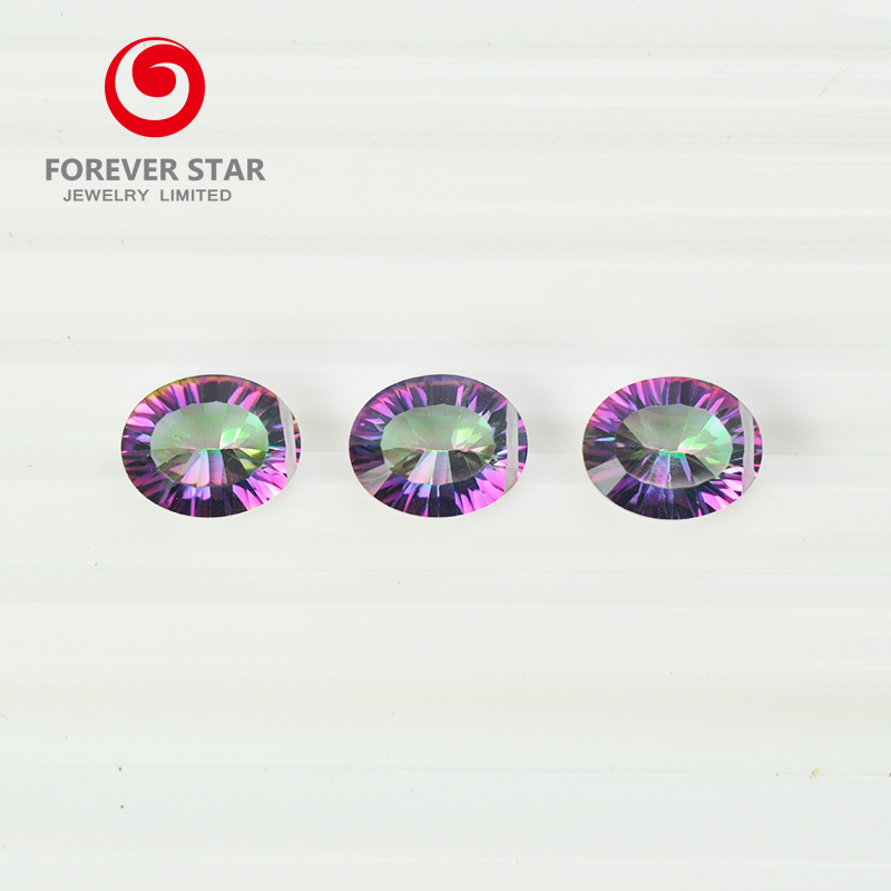 Best Quality Oval Cut Rainbow Magic Green Mystic Quartz Stone Natural Loose Gemstone for Fashion Fine Jewelry