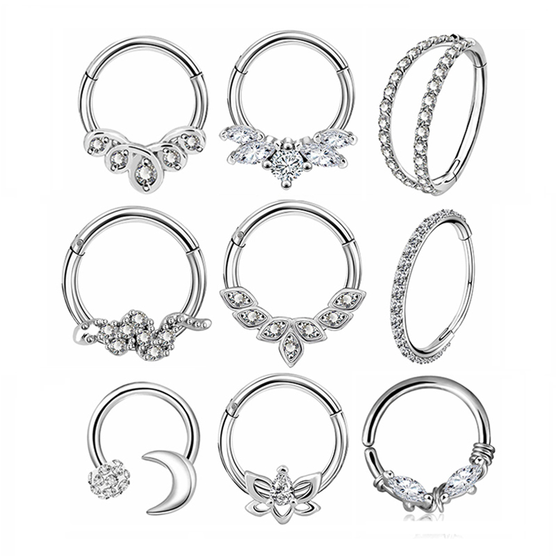 Wholesale Bulk 10k Gold Piercing Hoop Ring 6mm 8mm 10mm 12mm Round Nose Rings Body Jewelry for Women