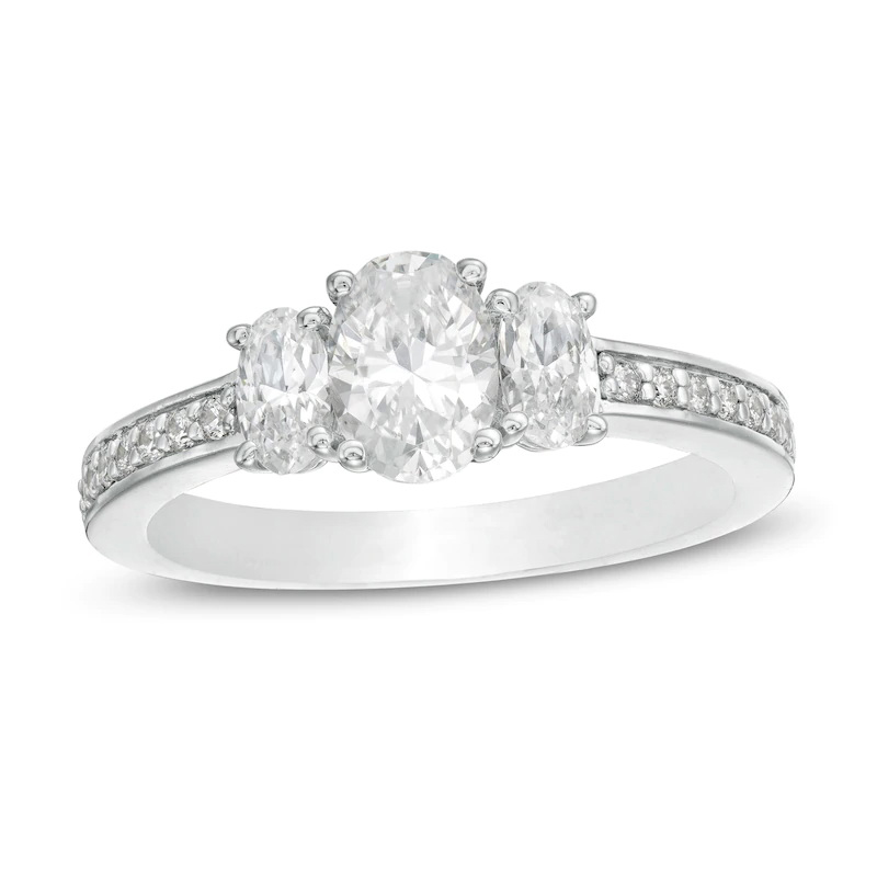 Fashion 18K Solid Gold Rings for Women High Quality White D Lab Diamond 3stone Engagement Ring Wedding Ring