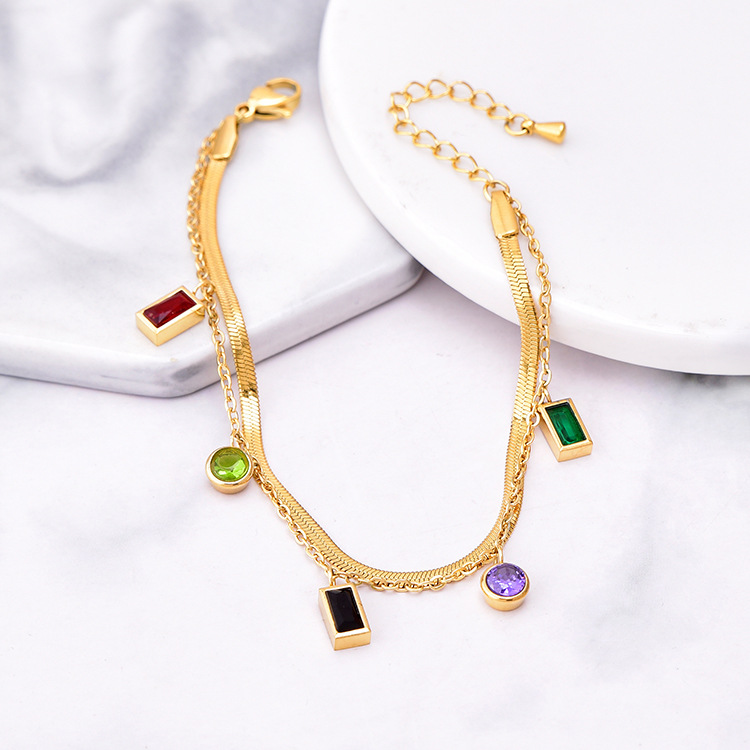 New Designs Fashion Stainless Steel Chain Bracelet Women Charm Yellow Gold Plate Bracelet