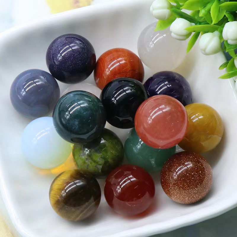 All Natural 16mm Loose Beads 26 Different Materials Silver Charm Bracelets Unisex Jewelry Gifts