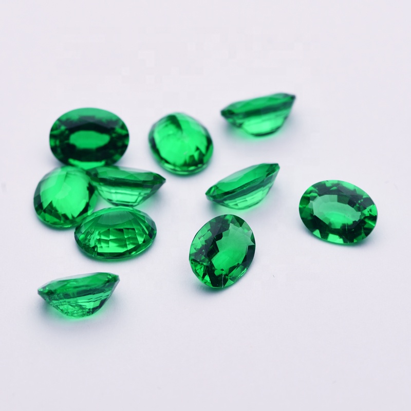 Jewelry Gemstone Factory Cheap Price Oval Cut Lab Grown Colombia Emerald Loose Stone Emerald