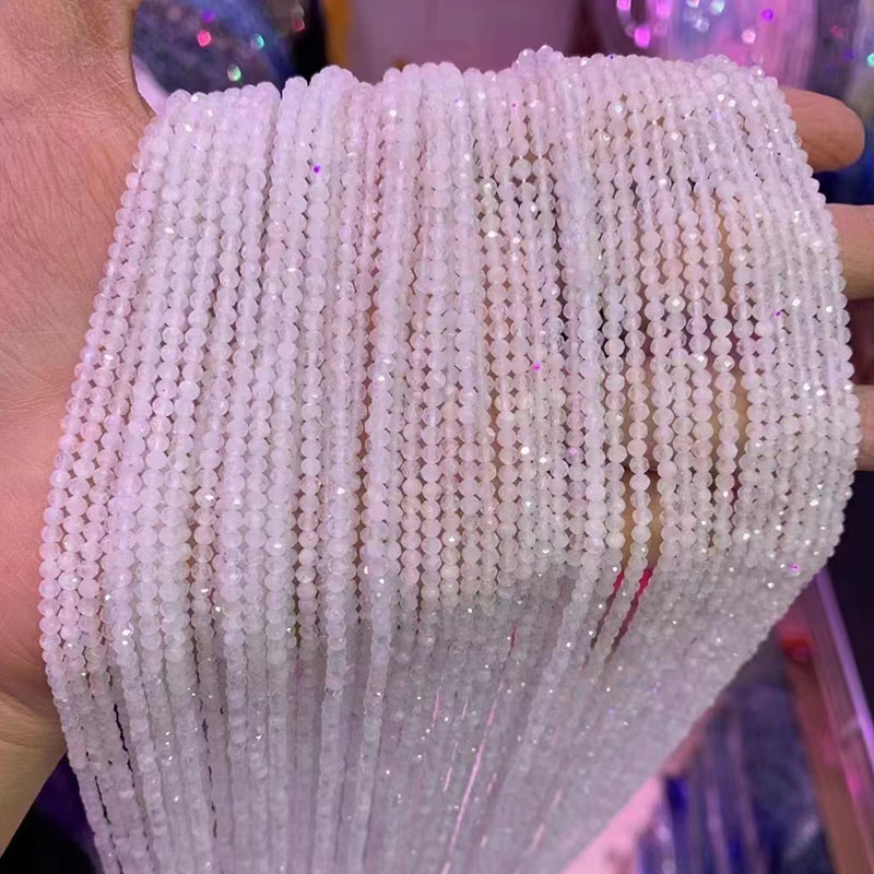 Most Popular Natural Blue Moonstone Gemstone Beads 2mm 3mm 4mm Faceted Cutting Loose Gems for Jewelry Making