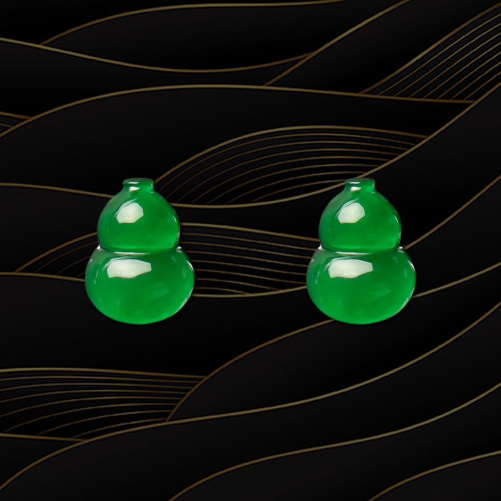 Forever Natural Jadeite Jade Pyramid Stone Loose Green Gemstone with Color Change Effect Economical Calabash Natural Jadeite