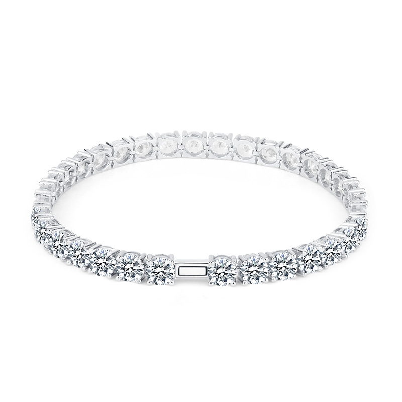 Hot Selling Sterling Silver Hip Hop Jewelry 2mm 3mm 4mm 5mm 6.0mm VVS Moissanite Heart Cut Tennis Bracelets with for Certificate