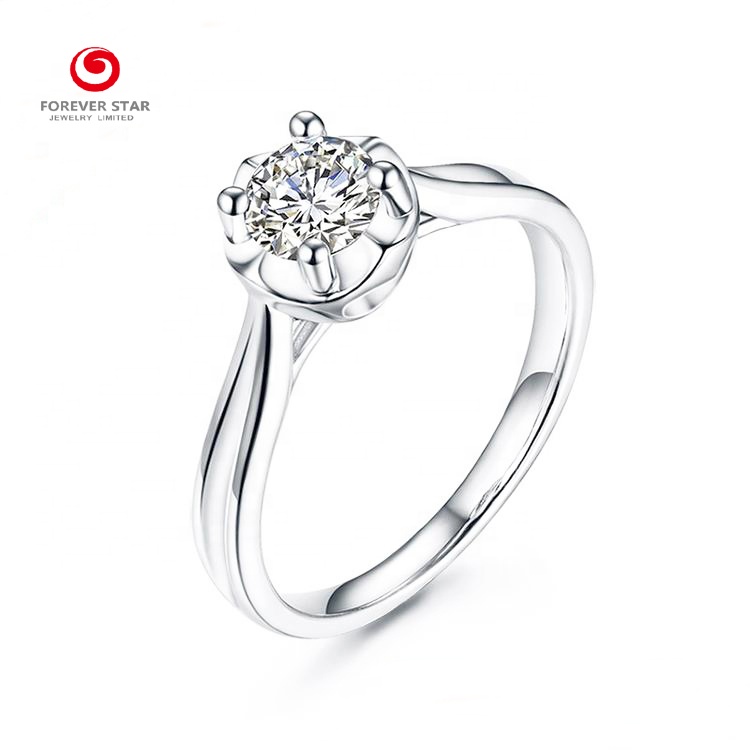 Customizable 925 Silver Women's Moissanite Ring with D Color VVS Diamond Rhodium Plating Shining Jewelry for Weddings Parties