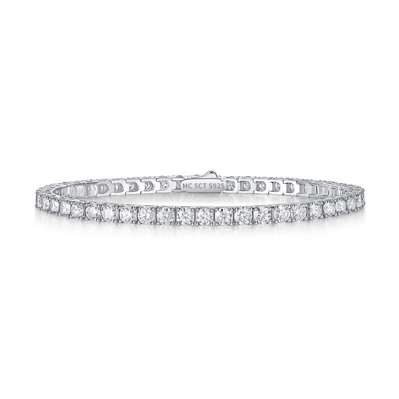 VVS Moissanite Diamond Tennis Bracelet for Women 925 Sterling Silver Lab Grown Iced Tennis Chain Gift