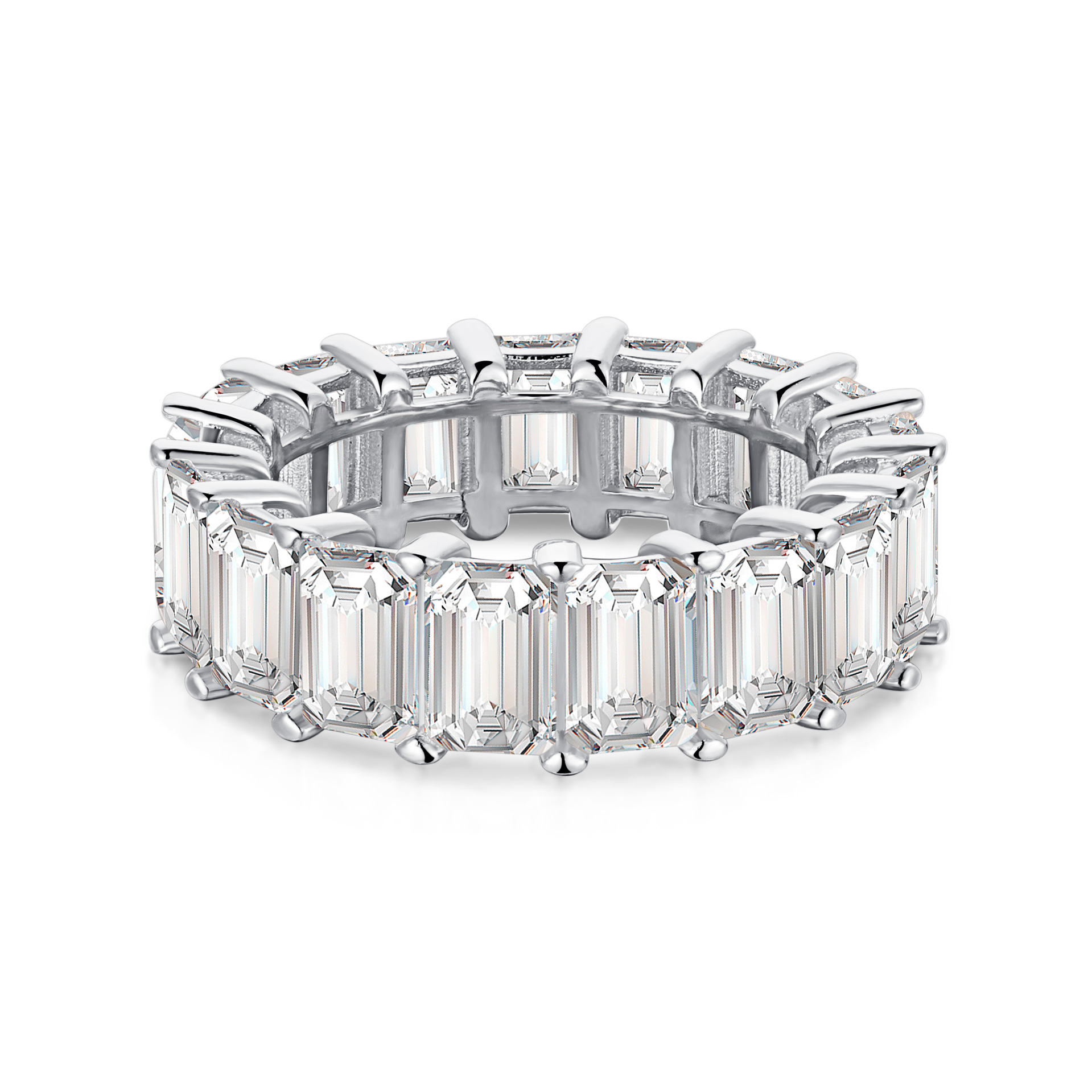 Hot Selling Men's and Ladies' Sterling Silver Cubic Zirconia Ring High Jewelry for Weddings Proposals Parties-Classic Style