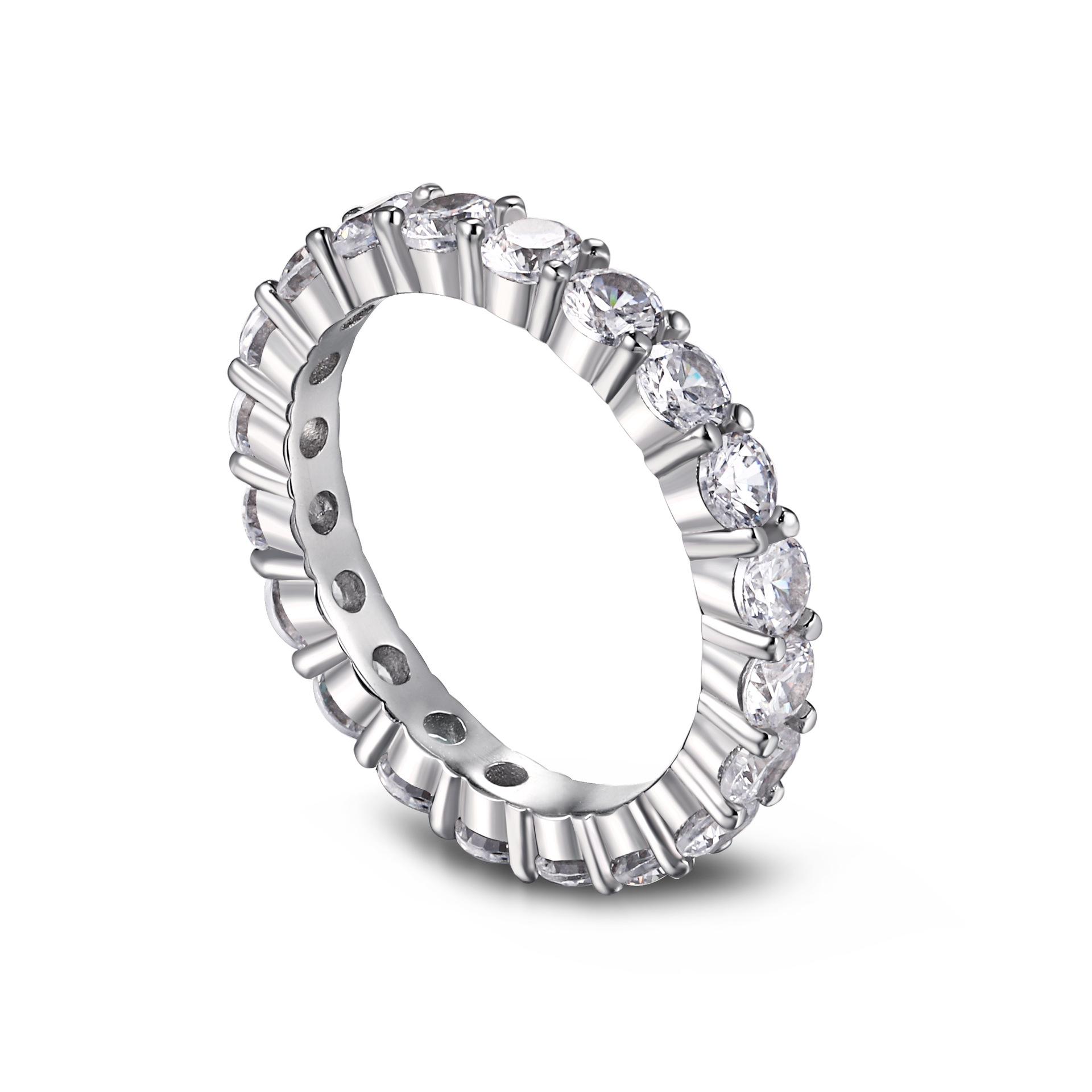S925 Silver and Diamond Full-Filled 3mm Female Fashion Ring Classic Style Wedding Ring for Europe and USA Sent as Gifts