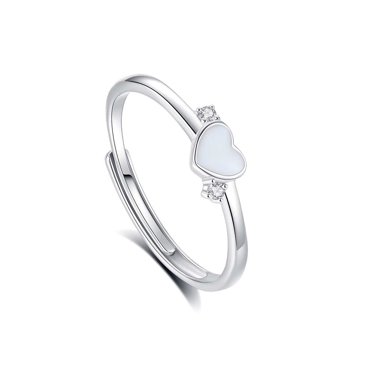 Cross-Border New Ladies Fashion Heart Finger Ring Luminous Heart to Heart Luminous Love Ring for Wedding Party GRS Certified