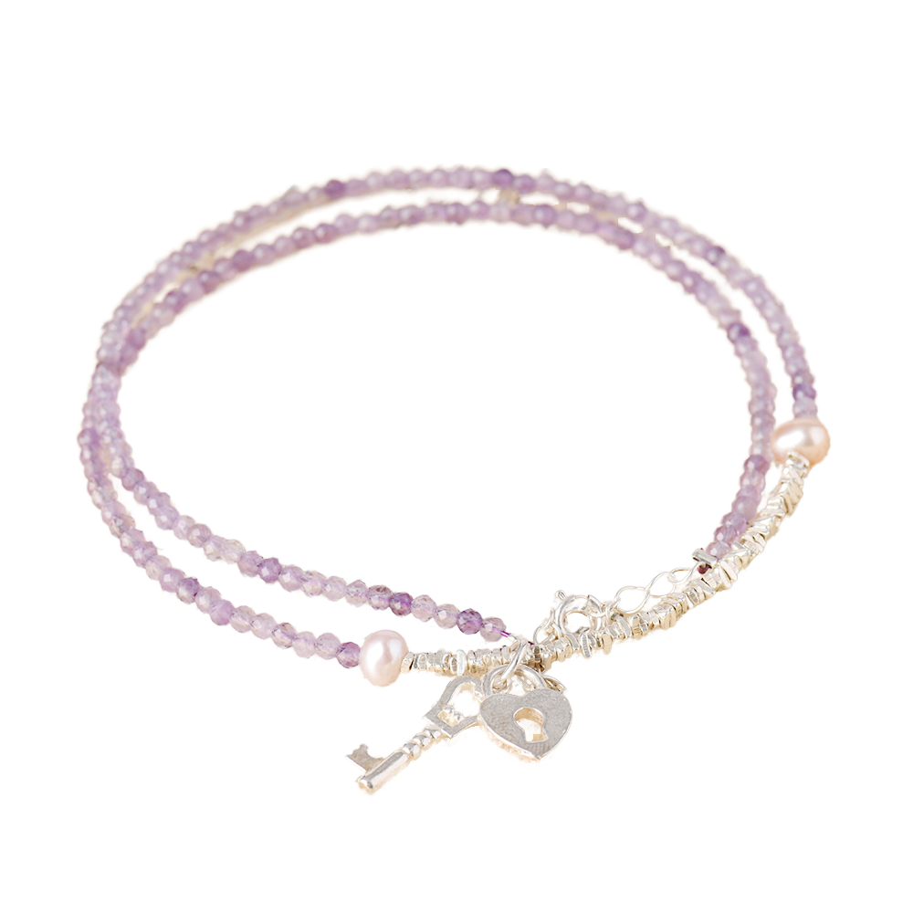 Trendy Amethyst Natural Gem Necklace Semi-Precious Stone Faceted Beading for Jewelry Making for Wedding or Gift