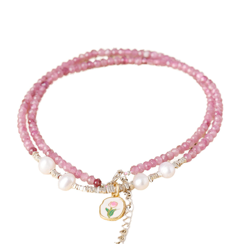 Trendy Pink Tourmaline Necklace Natural Gemstone Faceted Cut for Engagement and Wedding  Certified
