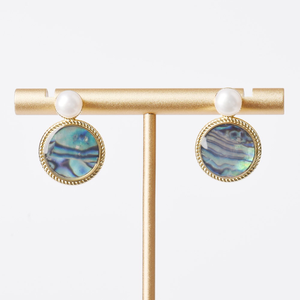 Forever Star Hot S925 Sterling Silver 14K Gold Filled 12M Abalone Shell Freshwater Pearl Stud Earrings  Certified Wedding