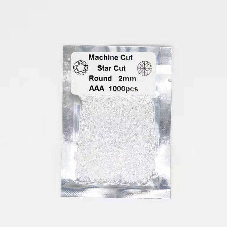 Wholesale 1.25mm High Quality 5A  Certified Lab Created White Zircon Machine Cut Brilliant Star Heat Treated Gemstones