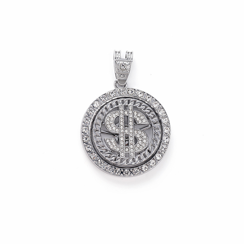 Factory Direct S925 Sterling Silver Platinum Plated  Certified Moissanite Pendant Super Large Hip Hop Style Custom