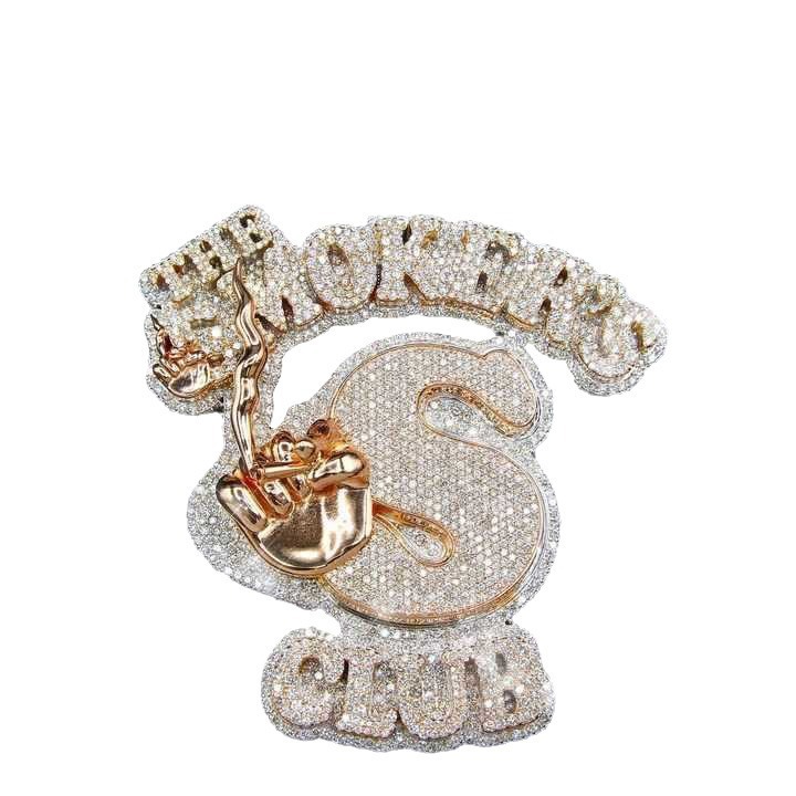 Factory Customizable Men's Necklace Hot Sale Sterling Silver Diamond Mosan Pendant Gold Hip-hop Style Trendy Customization
