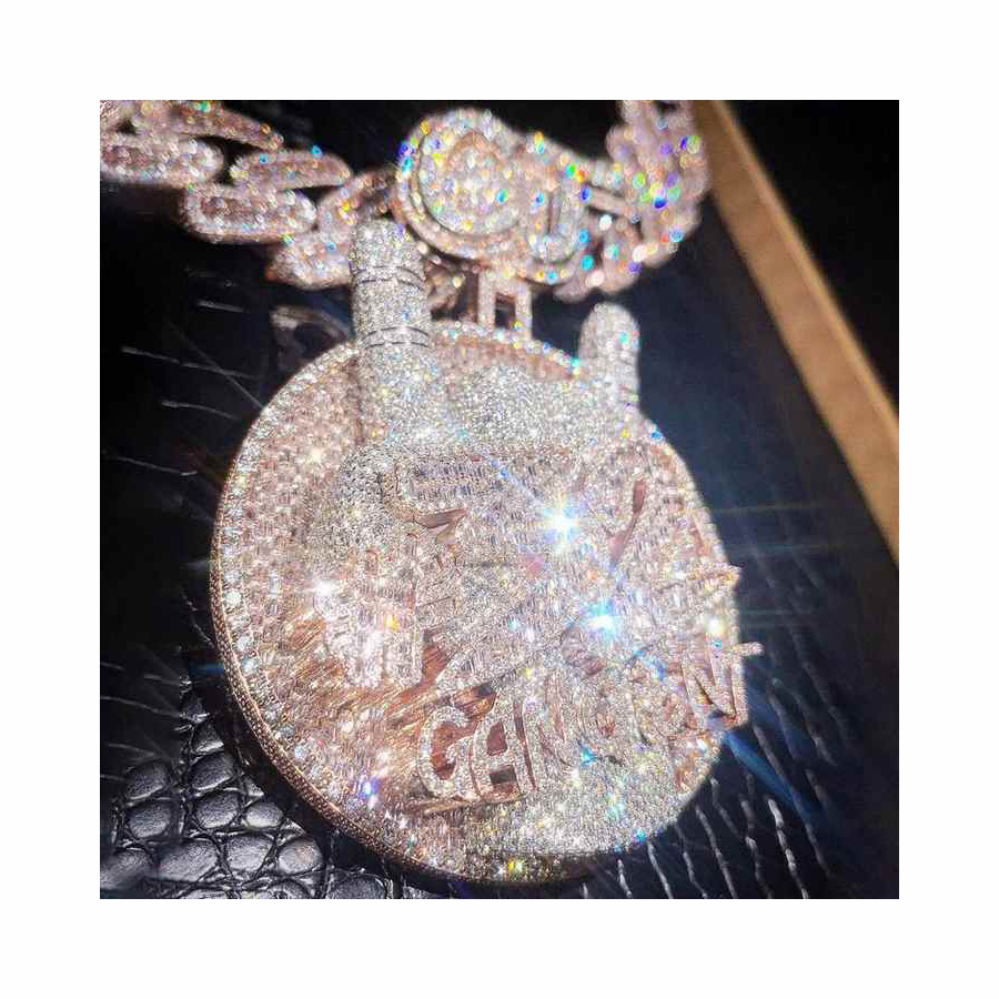 Custom Gold Jewelry Iced Chain Pendant With VVS Diamond Hip Hop Name and Letter Pendant for Parties Rapper Link Necklace
