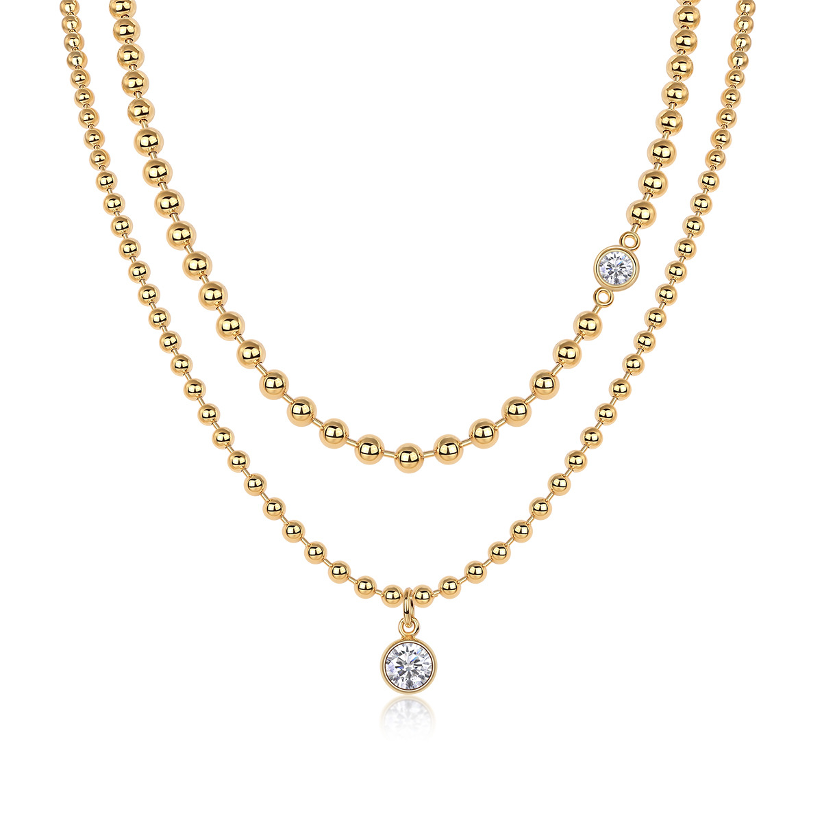 18K Yellow Gold Plated 925 Sterling Silver Chain D Color Moissanite Pendant Overlay Supplied by Gold Sponsor Moissanite Necklace