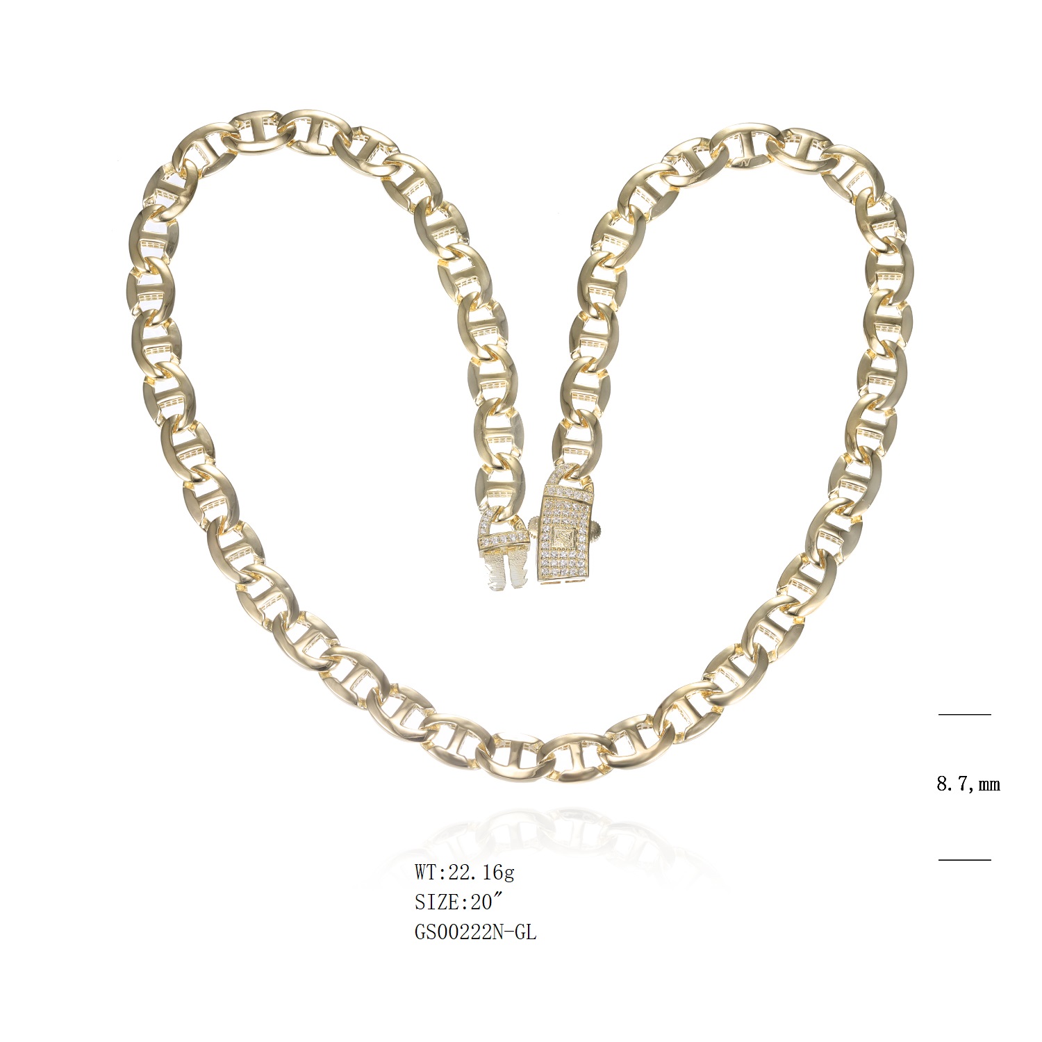 Customizable 14K Yellow Gold Hip-Hop Jewelry Miami Laboratory Diamond Cuban Chain Hollow Light Weight Cuban Link Factory Direct
