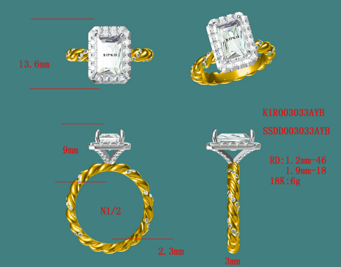 True 925 Gold Plated Classic Ring-Women's Wedding Engagement Party-Moissanite Diamond Jewelry