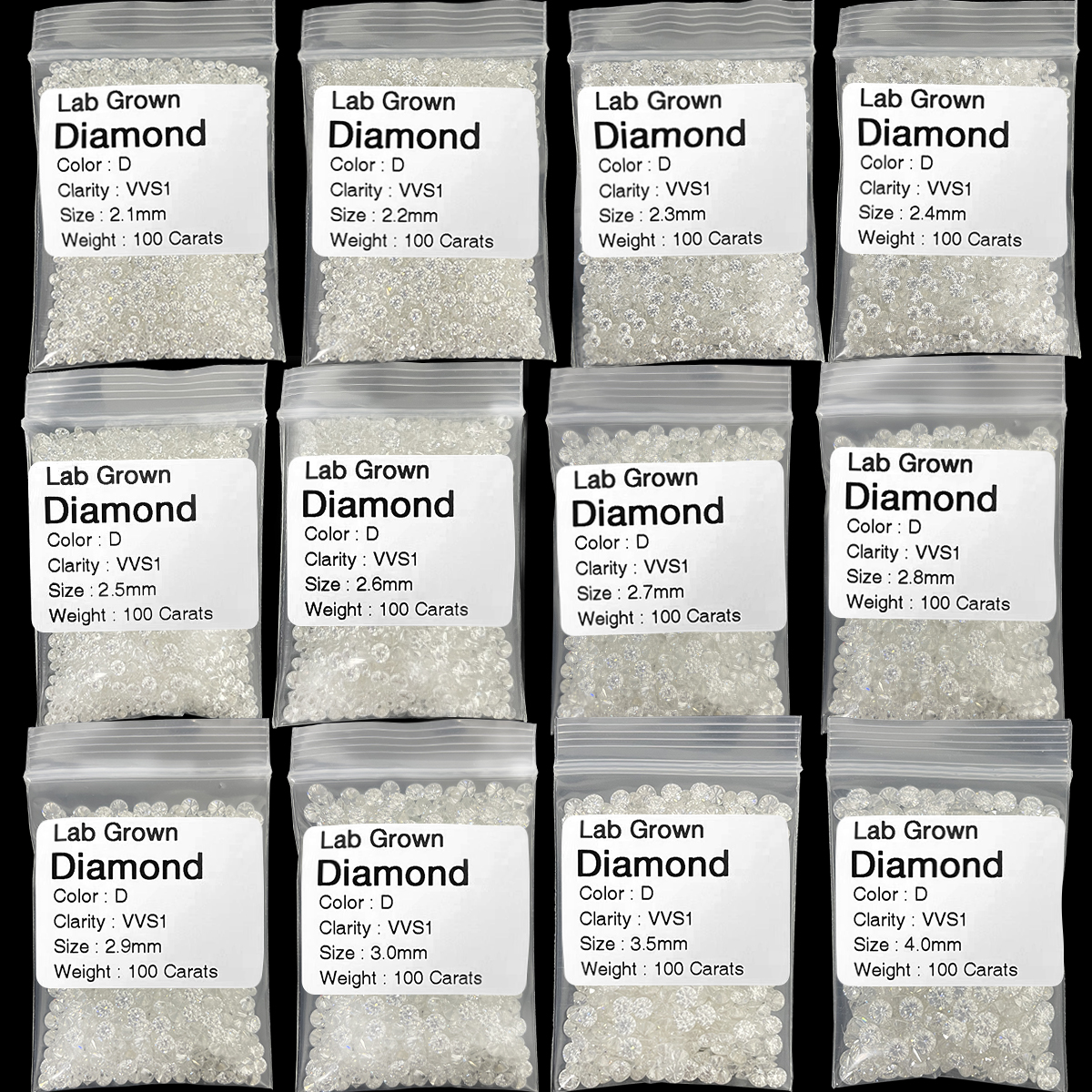 100% Pass Diamond Tester Lab Created HPHT CVD Mele Diamond 0.8~3.0mm White Forever Star Certified Wholesale