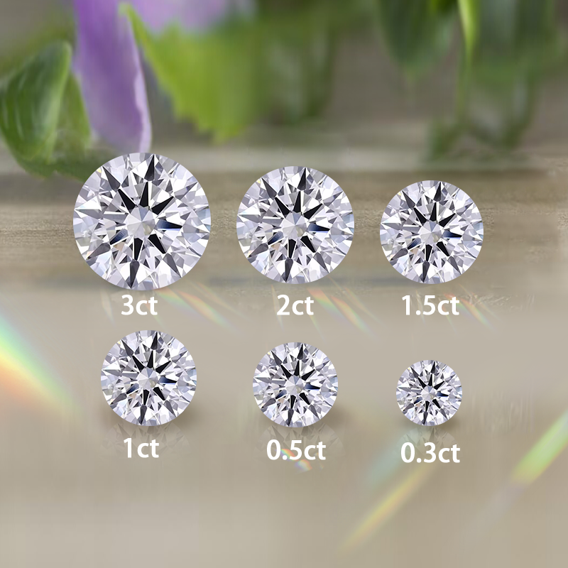 0.3CT 0.5CT 1CT 1.5CT 2CT 3CT 4CT CVD Diamond Round 3EX Cut IGI Certificate Loose White Lab Grown Diamond Forever Star