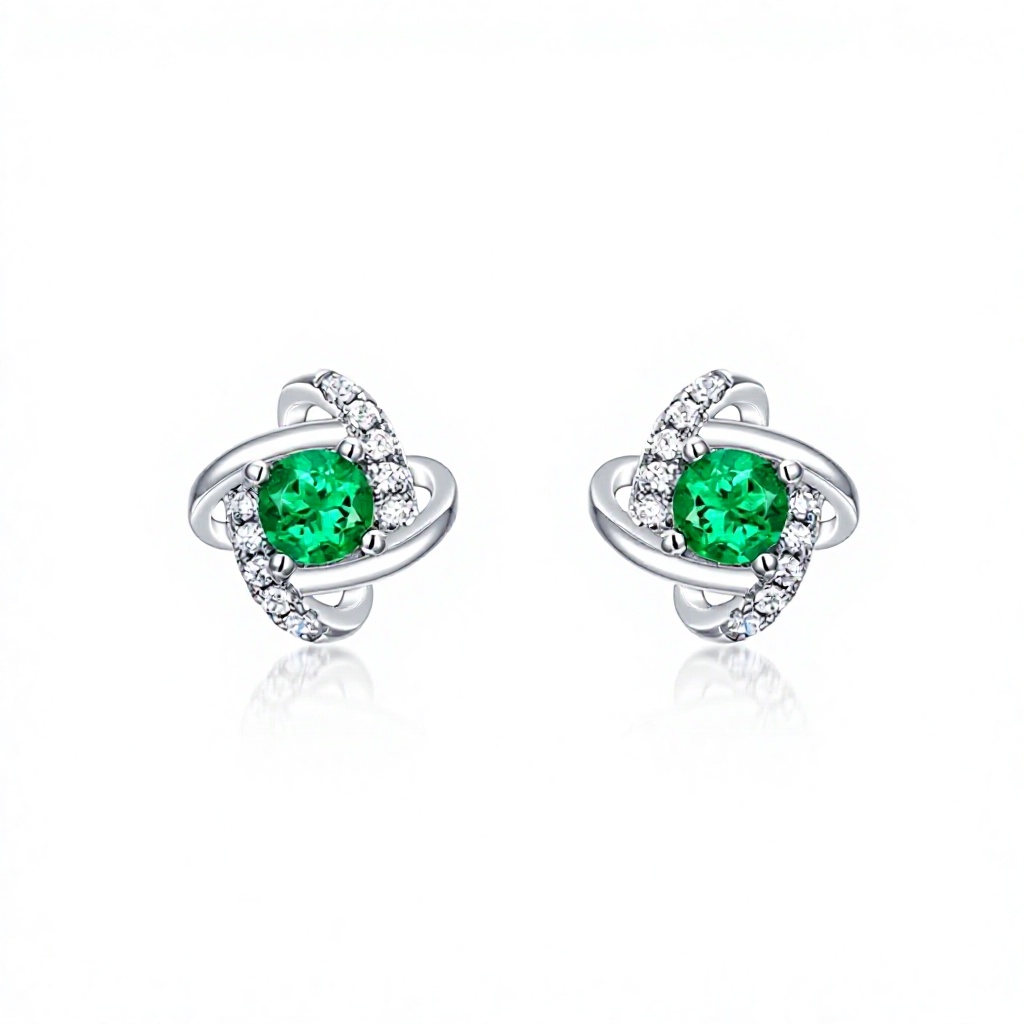 925 Sterling Silver Swirl Crystal Rhinestone Stud Earrings Claw Set Women Jewelry Gift Party Forever Star Certified
