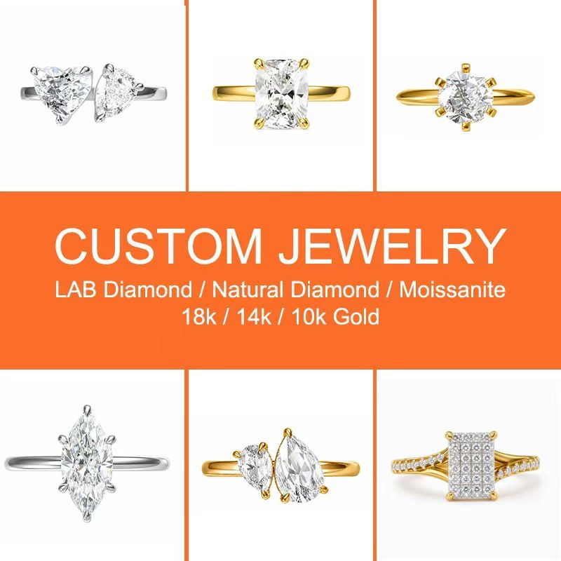 Certified Classic Lab Grown Diamond Engagement Wedding Ring Under Horse's Eyes 18K Gold Round Halo Forever Star for for Women