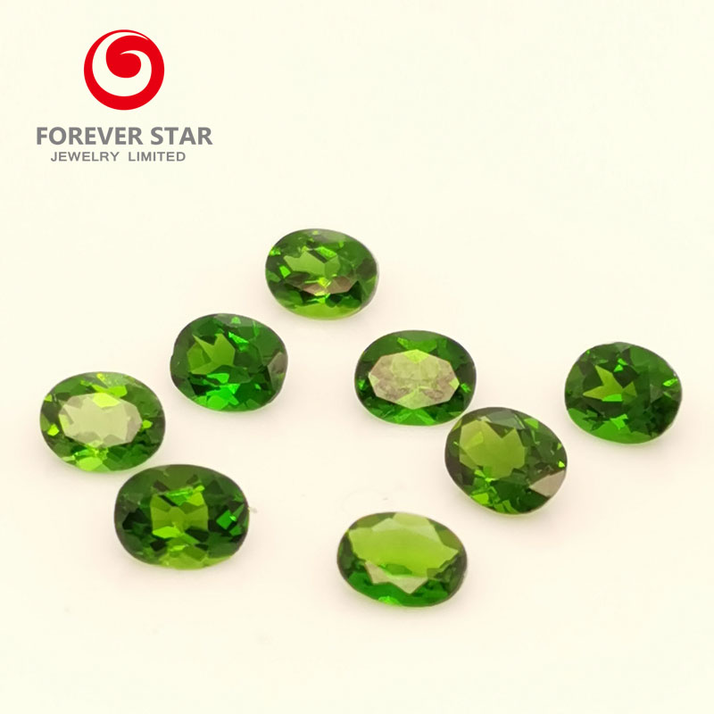 Factory Large Stock Oval Round Pear Natural Chrome Diopside Loose Gemstones
