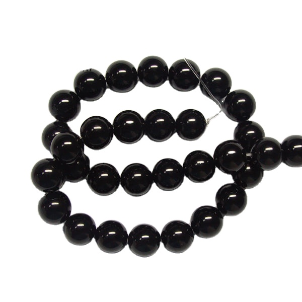 Wholesale Natural Black Onyx Agate Beads Smooth Ball Loose Jewelry