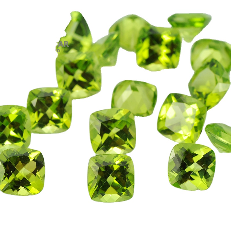 Factory Price 5*7 High Grade Natural Pear Peridot Gem Stone for Silver and Gold Jewelry