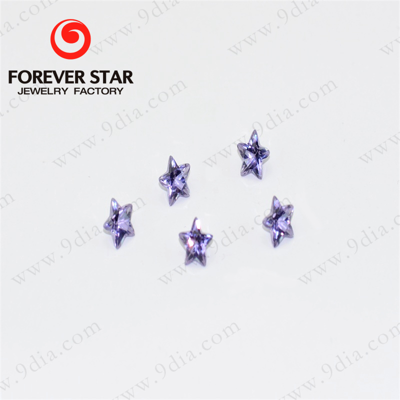 High Quality Blue Sapphire Star 5*5mm Nano Sital Faceted Cut Loose Gemstone for Jewelry
