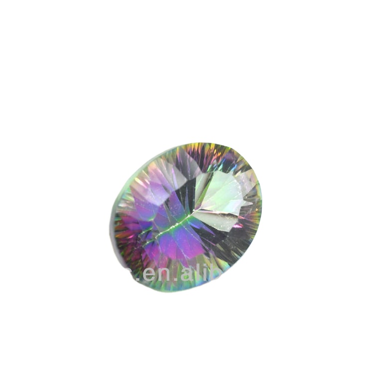 Wholesale Natural Mystic Quartz Gemstones Round Heart Pear Cushion Shaped Rainbow Quartz Crystals in Green Yellow White Colors