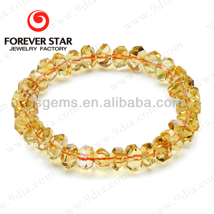 Fashion Beaded Bracelet Design with Fancy Cut Citrine 11*9mm AAA Quality Gemstone Bracelet for Girl