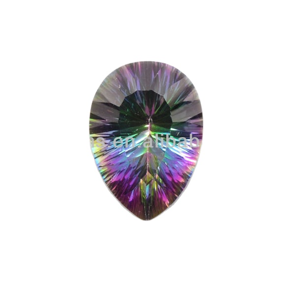 Good Guality Pear Concave Cut 12*8mm Natural Rainbow Mystic Topaz Gemstones
