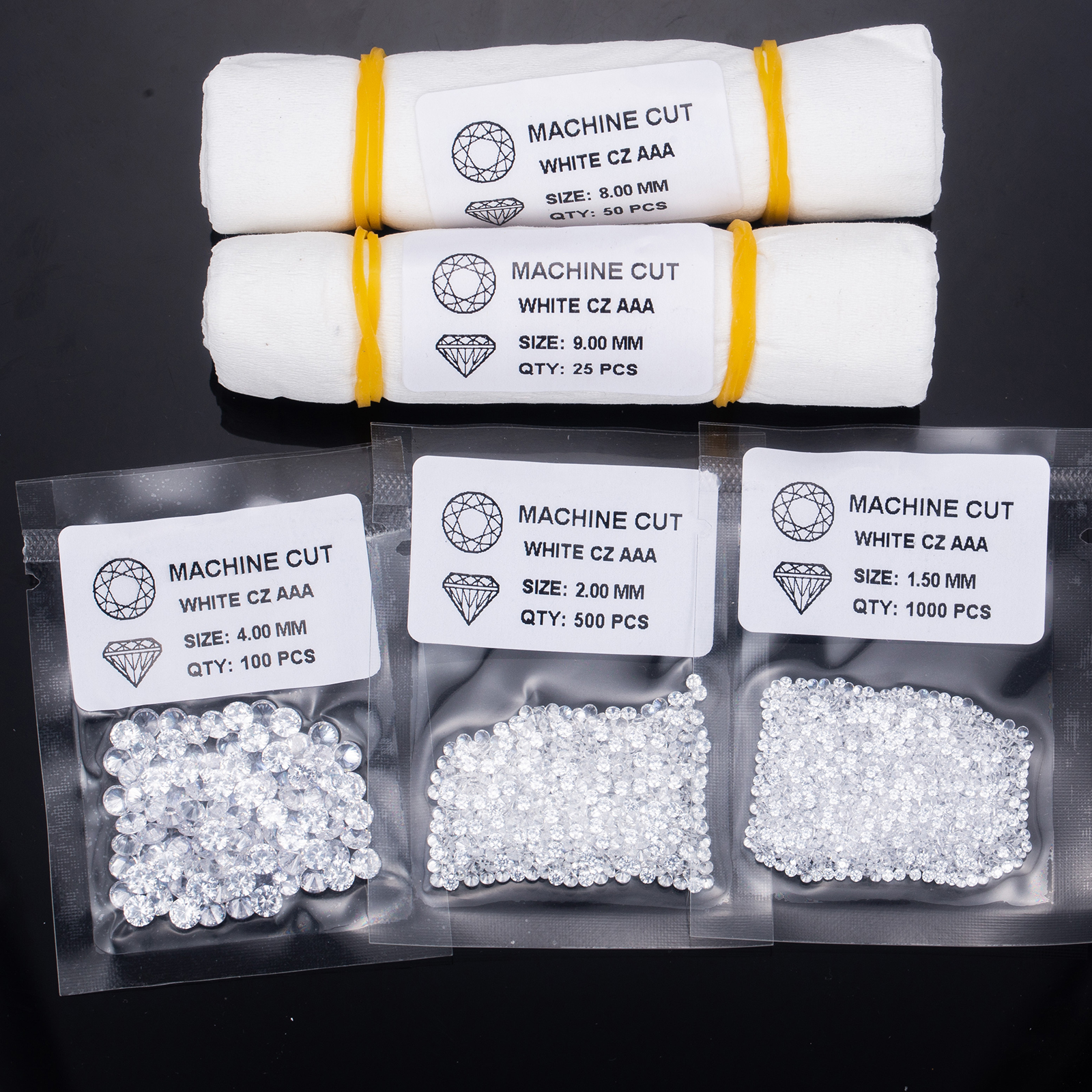 Cheap Price Synthetic Diamond Vacuum Packing 1.2mm Small Size High Quality Heart and Arrow Cut Cubic Zirconia
