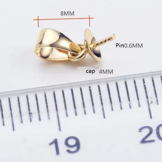 Factory Price for Retail 18K Gold Jewelry  Yellow Gold Findings Good Quality  Jewelry Finding Pendant Pearl Cap