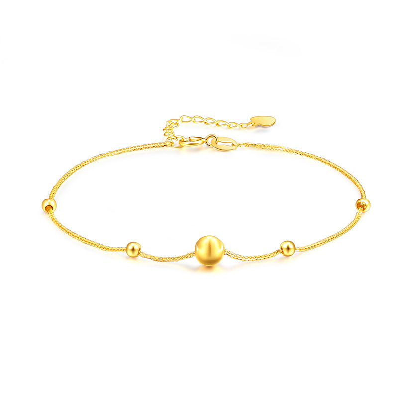 Wholesale Classic Diamond Encrusted 18K Real Gold Bracelet Cat's Eye Ball Yellow Gold Fine Chain for Weddings Factory Price