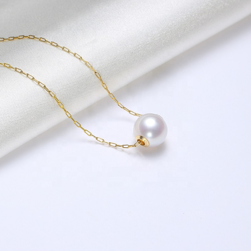 Wholesale Fashion Custom Women Pendant 18k Gold Jewelry Real Freshwater Pearl Necklace