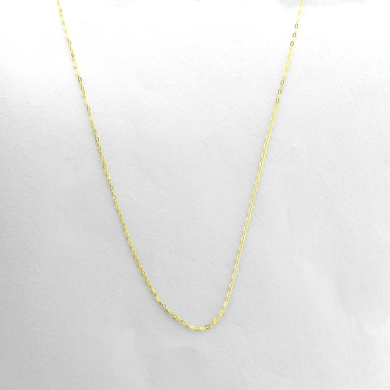 Unisex 18K Yellow Gold O-Shape Link Chain Necklace Classic Style for Wedding Engagement Party or Gift