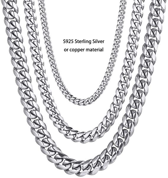 Hot Style 12mm Gold Plated Silver Cuban Link Chain Miami Cuban Necklace Hip Hop Jewelry Iced