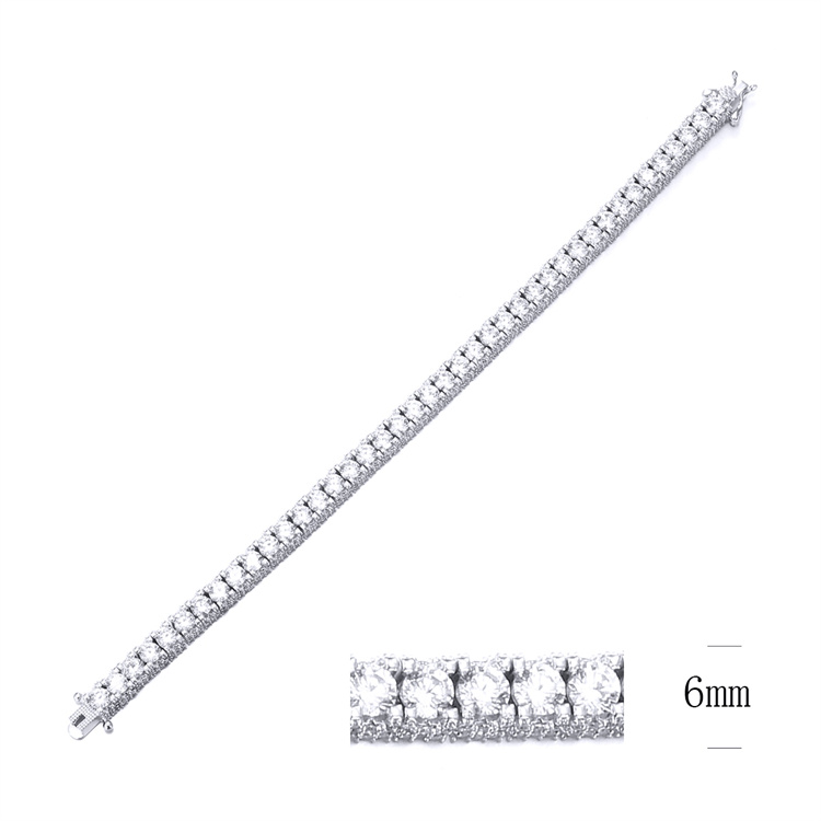 Fashion Luxury White Gold Color Jewelry Cubic Zirconia Tennis Bracelet Women