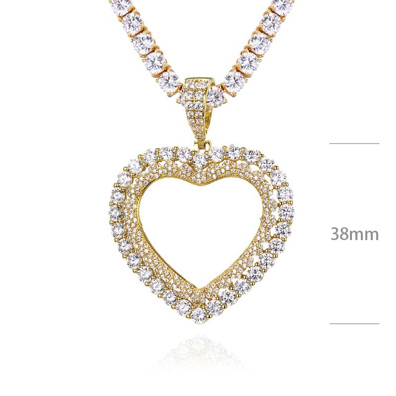 Gold Plated 925 Sterling Silver Photo Picture Frame Holding Locket CZ Cubic Zirconia Iced Out Sterling Silver Photo Pendant