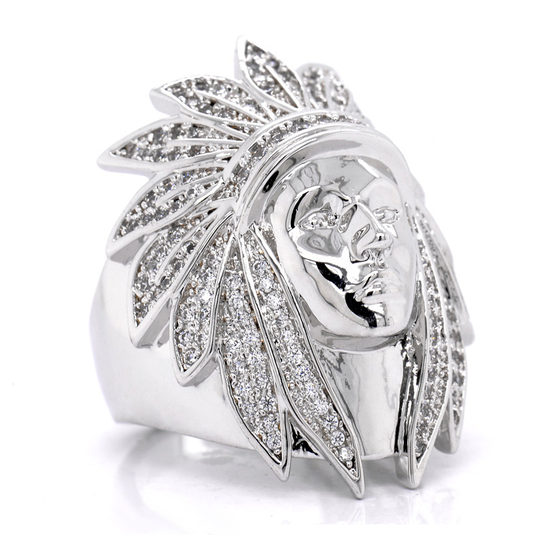 Hip Hop Rings Jewelry Aboriginal Indian Chief Face Shape Ring