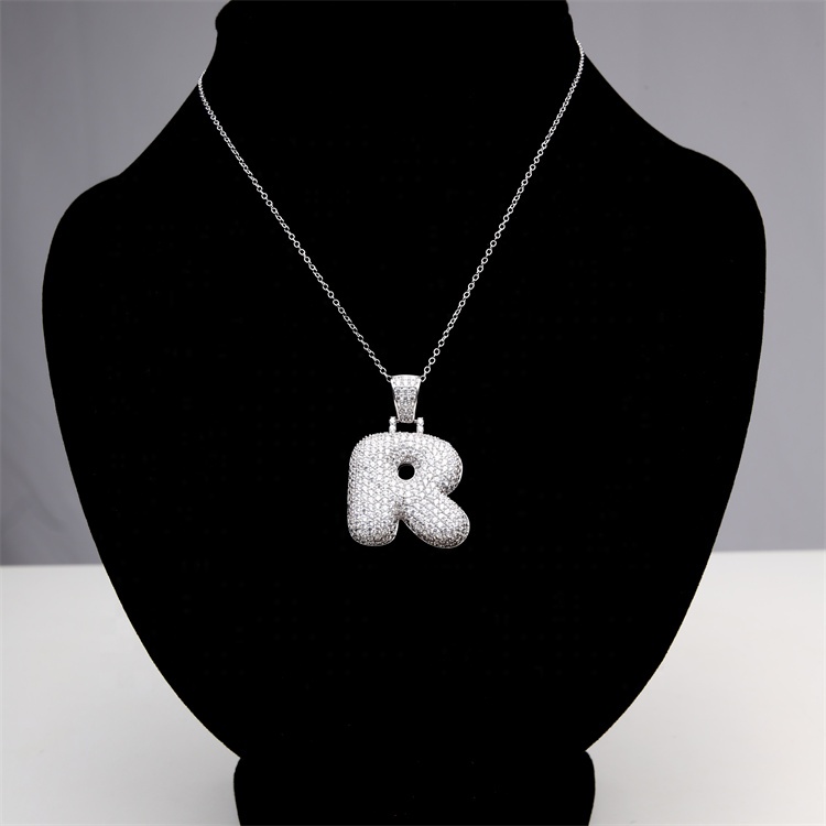 Hot Sale New Design 925 Sterling Silver With Cubic Zircon DIY Alphabet Letter Charm Pendants
