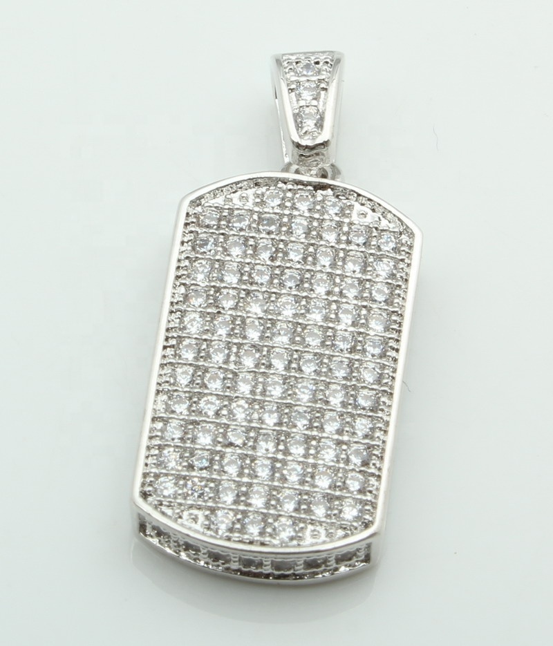 Hip Hop Custom Pendant 925 Sterling Silver With White CZ Necklace Charm Pendant