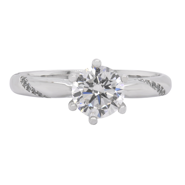 Forever Star Custom 2.3g 10k Solid White Gold 1 Carat VVS Moissanite Prong Setting Classic Women's Engagement Ring Third Party