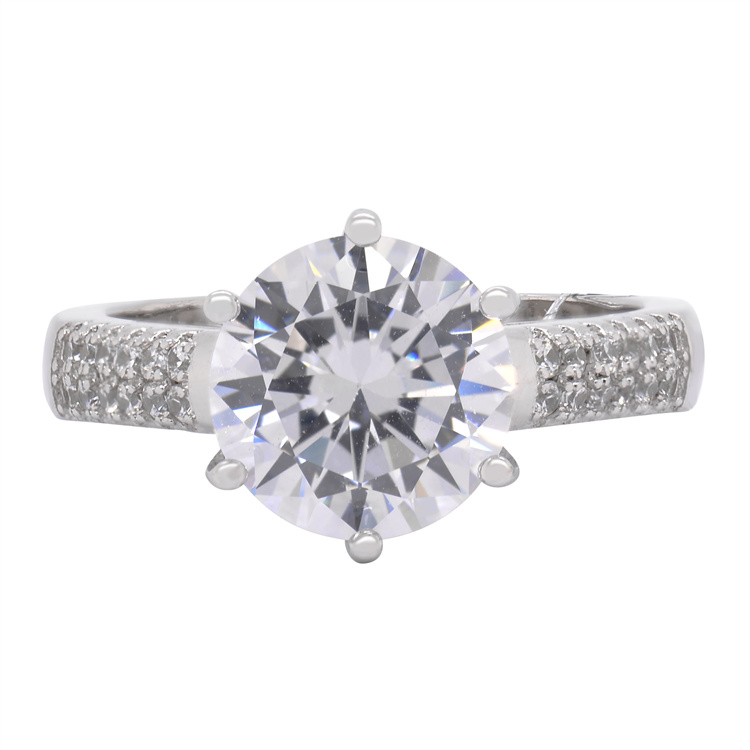 Women's Custom Engagement Wedding Ring in 10k 14k White Gold with 3Ct VVS Moissanite 10k 14k White Gold Jewelry Supplier