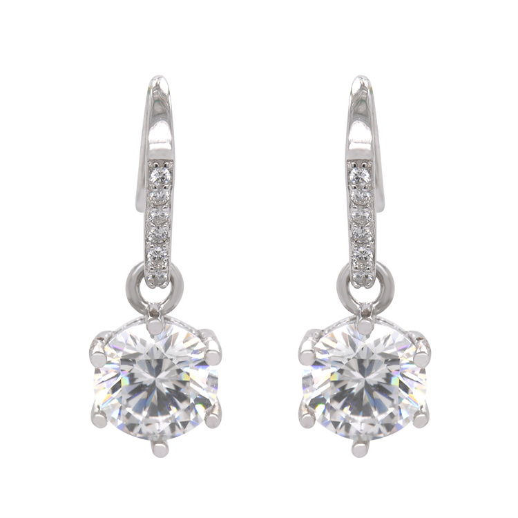 Luxury 10k White Gold Moissanite Drop Earrings Moissanite Earrings for Women